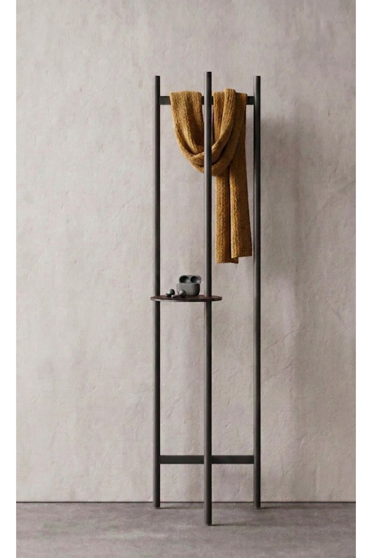 Modern Metal Valet Stand - Küçük Eşya Tablalı Minimalist Dilsiz Uşak Ve Portmanto