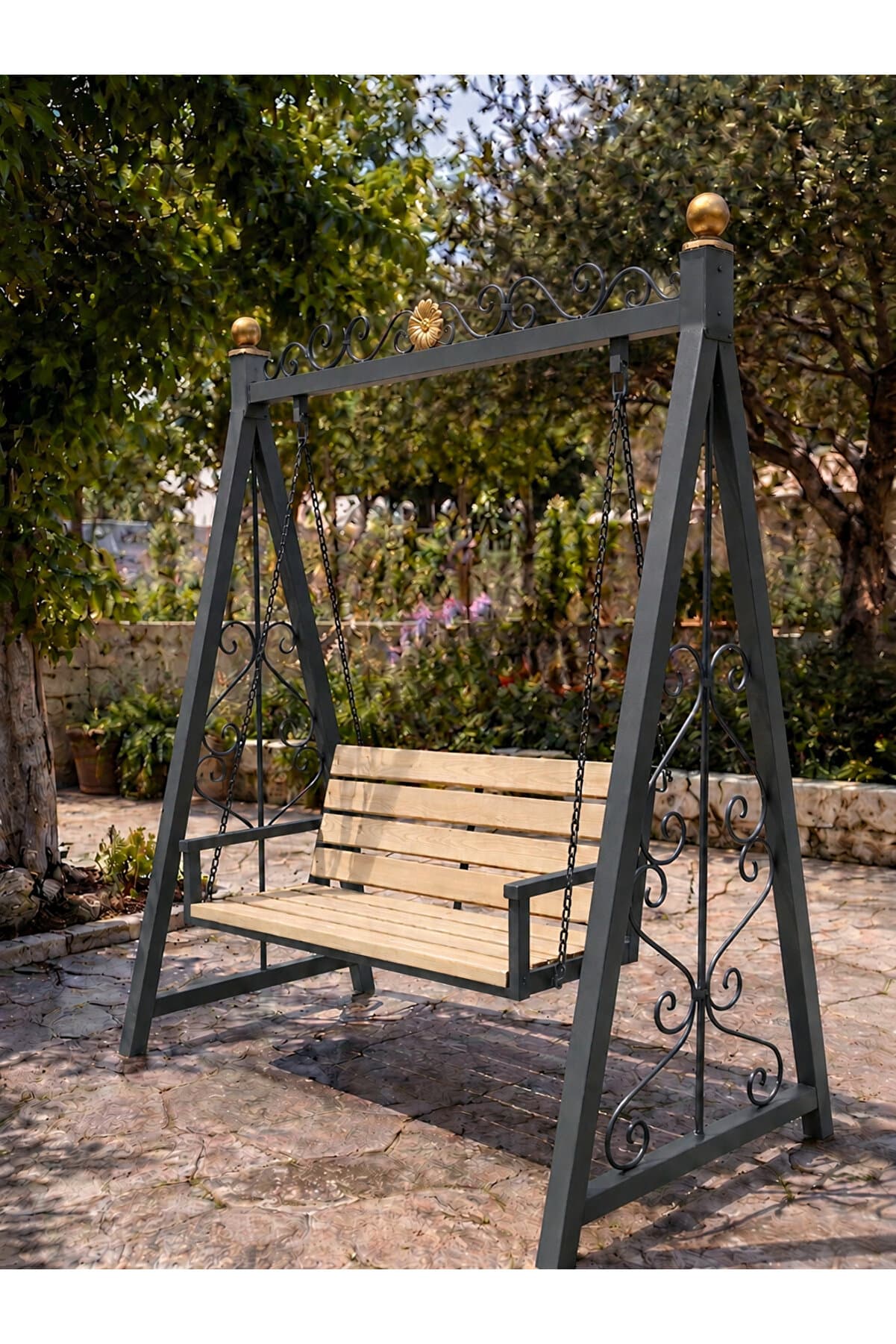 Lüks El İşçiliği Ferforje Bahçe Salıncağı